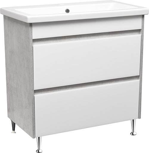 Stella Polare Тумба с раковиной Браво 80 слэйт / лакобель белое – картинка-3